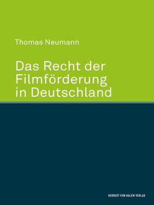 cover image of Das Recht der Filmförderung in Deutschland